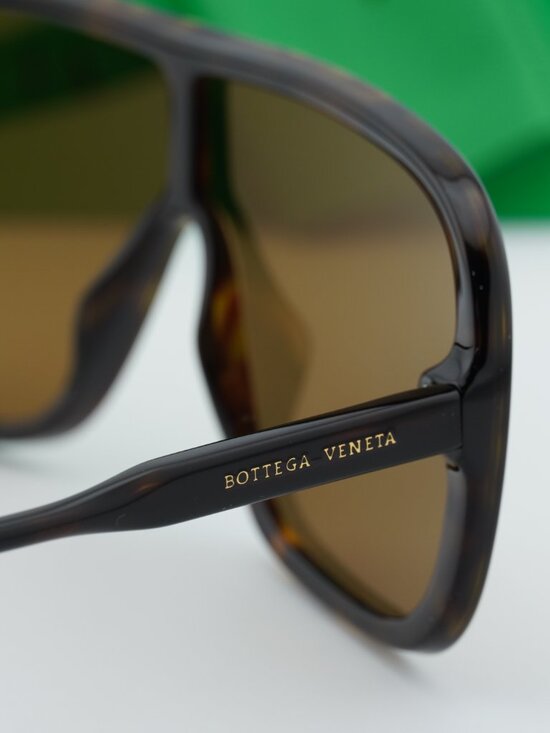 Bottega Veneta BV0167S 003 Shield Sunglasses - Havana/Brown
